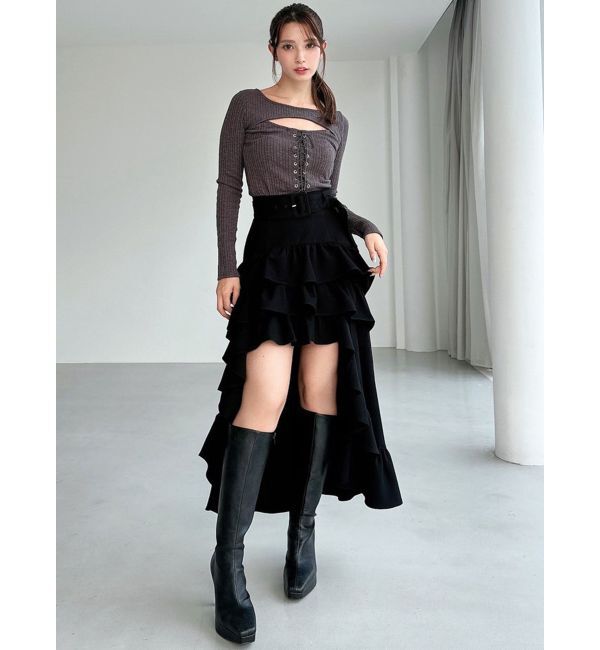 RESEXXY「フロントレースアップカットトップス」|Tシャツ・カットソー|