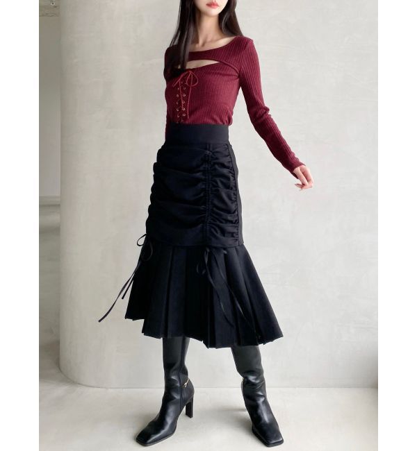 RESEXXY「フロントレースアップカットトップス」|Tシャツ・カットソー|