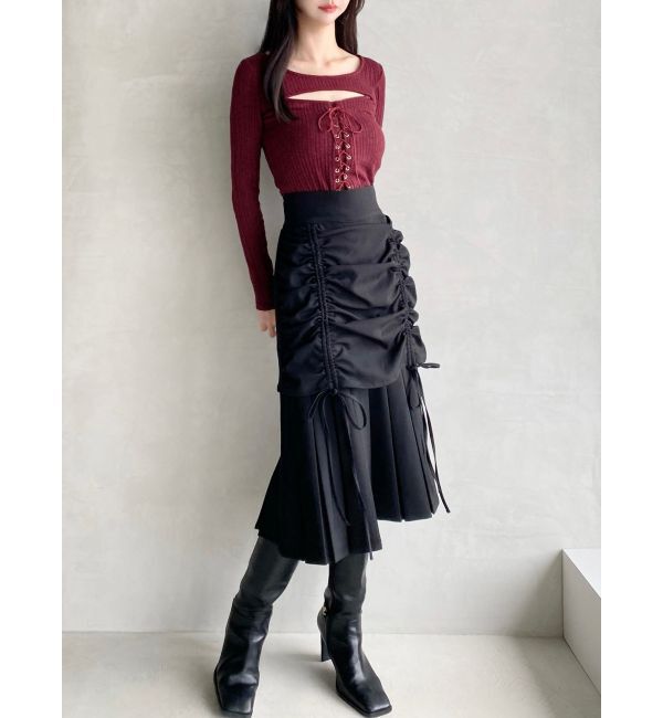 RESEXXY「フロントレースアップカットトップス」|Tシャツ・カットソー|