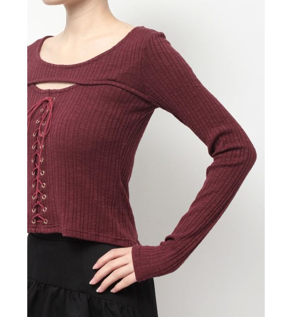 RESEXXY「フロントレースアップカットトップス」|Tシャツ・カットソー|