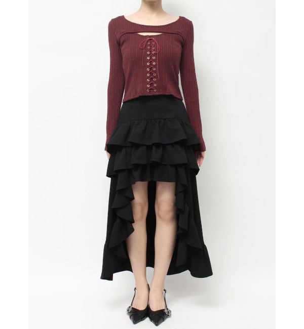 RESEXXY「フロントレースアップカットトップス」|Tシャツ・カットソー|