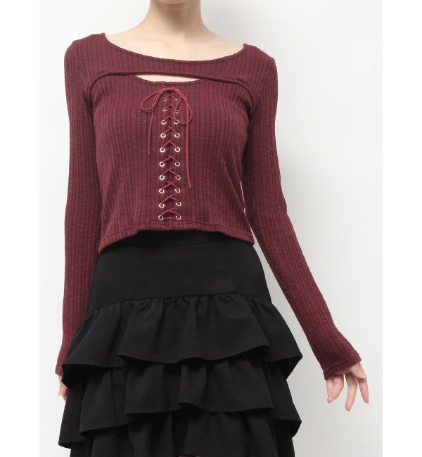 RESEXXY「フロントレースアップカットトップス」|Tシャツ・カットソー|