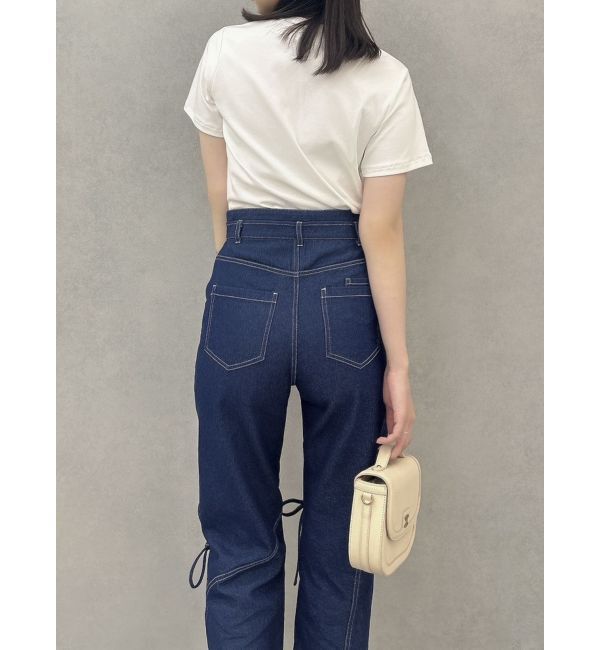dazzlin「スリットリボンデニムパンツ」|デニム|