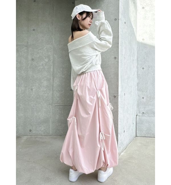 dazzlin「ランダムタックリボンバルーンスカート」|スカート|