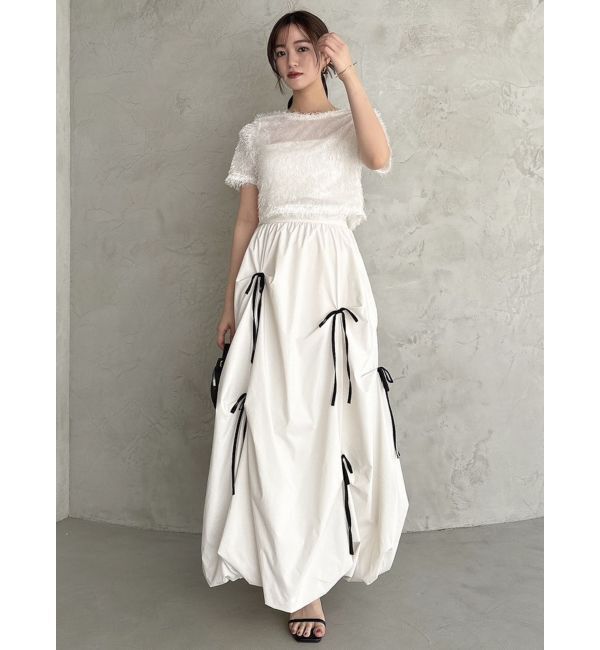 dazzlin「ランダムタックリボンバルーンスカート」|スカート|