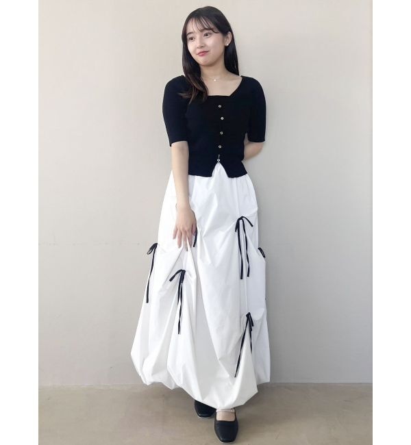 dazzlin「ランダムタックリボンバルーンスカート」|スカート|