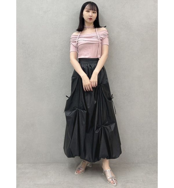 dazzlin「ランダムタックリボンバルーンスカート」|スカート|