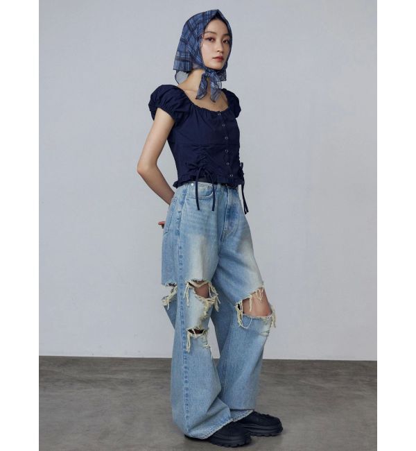 EMODA「ショートスリーブリボントップ」|Tシャツ・カットソー|