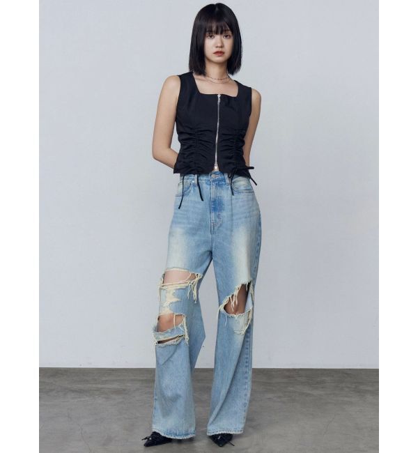 EMODA「リボンギャザートップ」|Tシャツ・カットソー|