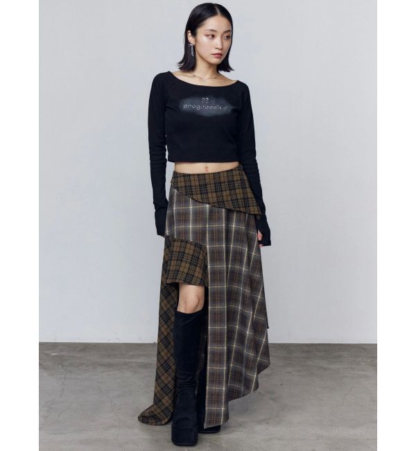 EMODA「ロゴクロップドロングスリーブTシャツ」|Tシャツ・カットソー|