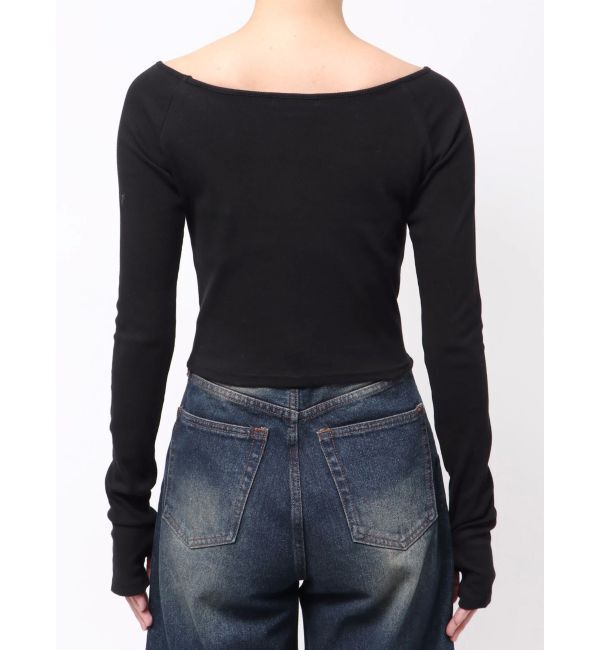 EMODA「ロゴクロップドロングスリーブTシャツ」|Tシャツ・カットソー|