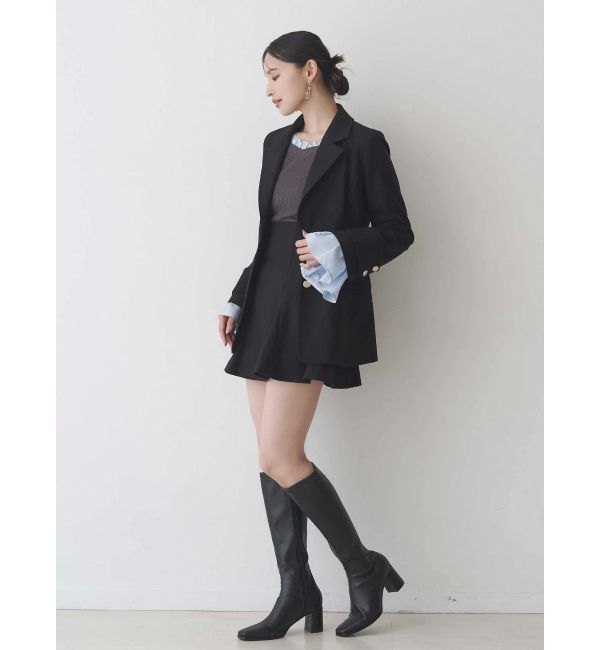 MERCURYDUO「異素材フリルオフショルリブニット」|ニット・セーター|