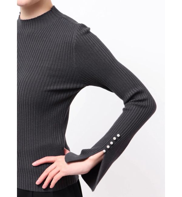 MERCURYDUO「【追加生産】フレアスリーブハイネックリブニット」|ニット・セーター|