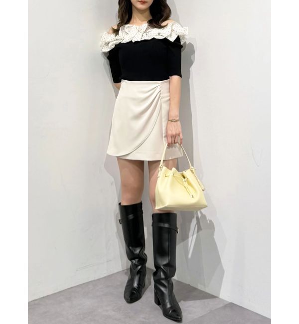 MERCURYDUO「2WAY異素材ランダムラッフルニット」|ニット・セーター|