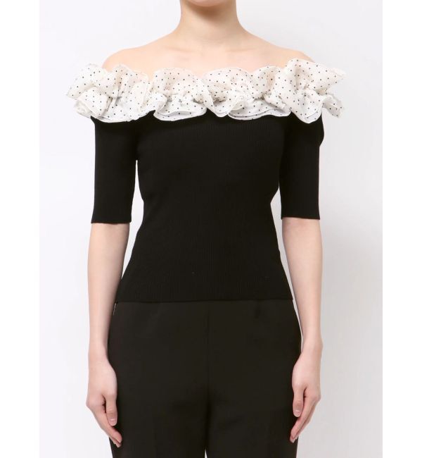 MERCURYDUO「2WAY異素材ランダムラッフルニット」|ニット・セーター|