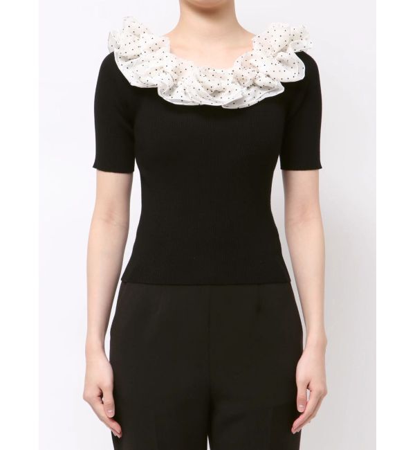 MERCURYDUO「2WAY異素材ランダムラッフルニット」|ニット・セーター|