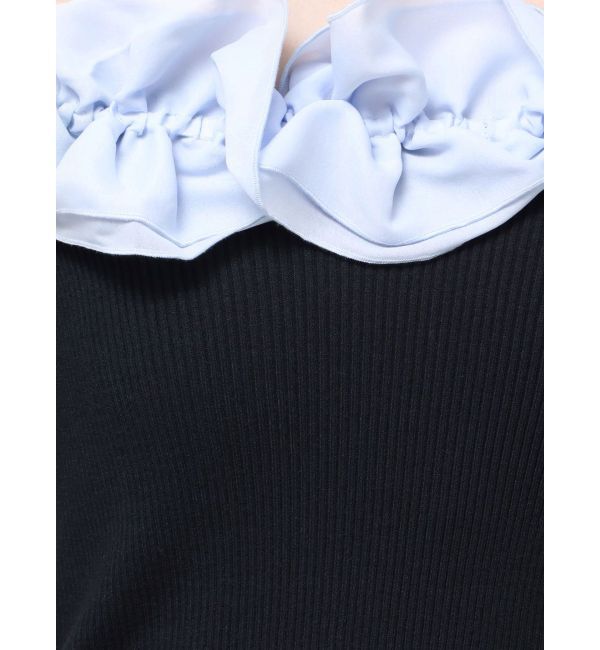 MERCURYDUO「2WAY異素材ランダムラッフルニット」|ニット・セーター|