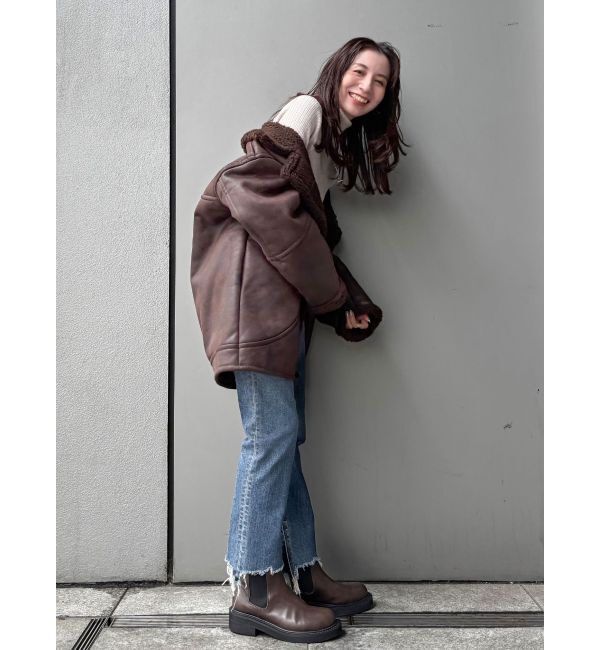 Ungrid「ヘムデザインストレッチデニム」|デニム|