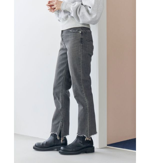 Ungrid「ヘムデザインストレッチデニム」|デニム|