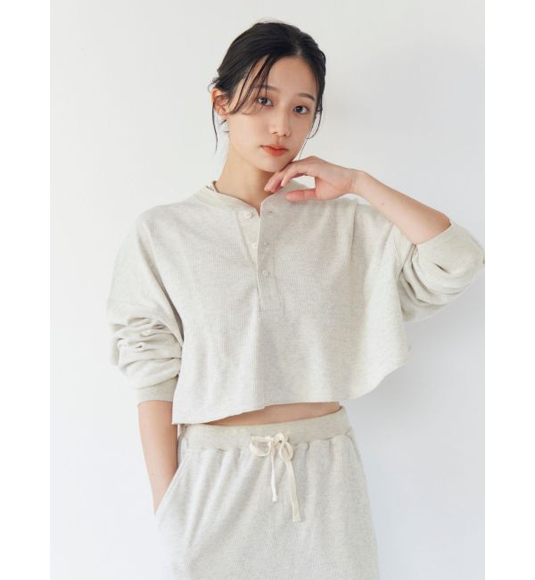 Ungrid「FAITH別注 ヘンリーネックショートロングスリーブTee」|Tシャツ・カットソー|