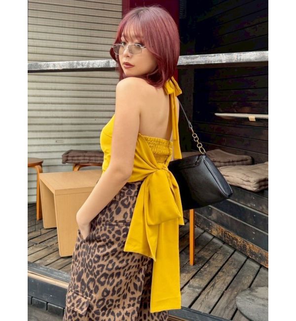 EVRIS「バックリボン ホルターネックトップス」|Tシャツ・カットソー|