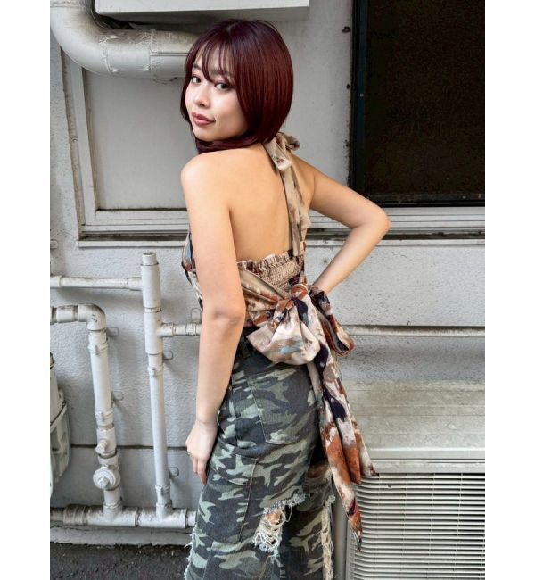 EVRIS「バックリボン ホルターネックトップス」|Tシャツ・カットソー|