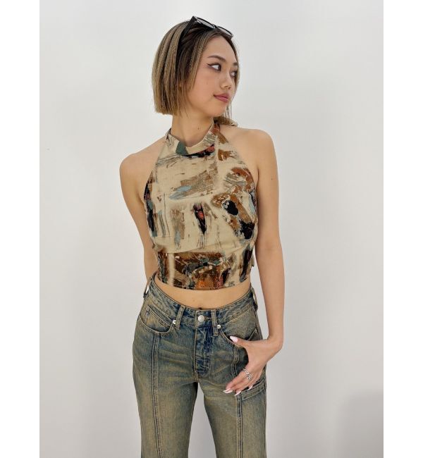 EVRIS「バックリボン ホルターネックトップス」|Tシャツ・カットソー|