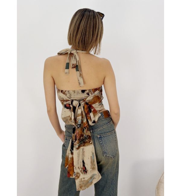 EVRIS「バックリボン ホルターネックトップス」|Tシャツ・カットソー|