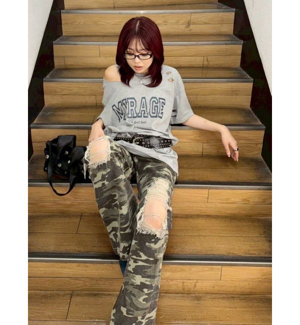 EVRIS「カットダメージBIG Tシャツ」|Tシャツ・カットソー|