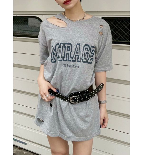 EVRIS「カットダメージBIG Tシャツ」|Tシャツ・カットソー|