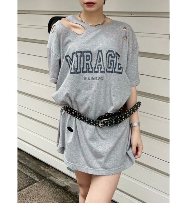 EVRIS「カットダメージBIG Tシャツ」|Tシャツ・カットソー|