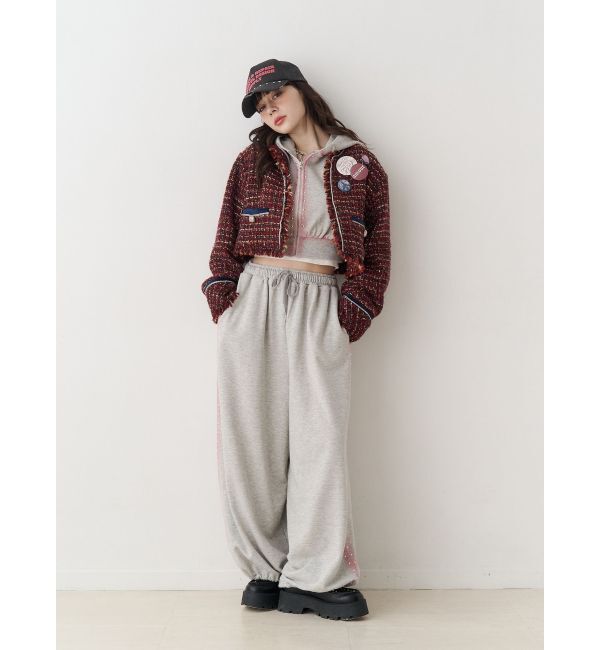 jouetie「【PosTokyo】ノーカラーツイードジャケット」|ノーカラージャケット|