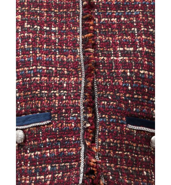 jouetie「【PosTokyo】ノーカラーツイードジャケット」|ノーカラージャケット|