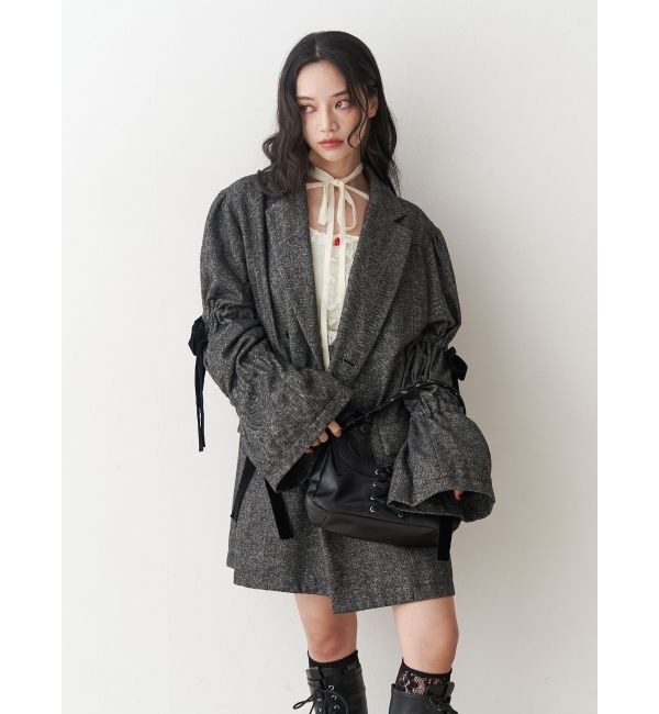 jouetie「スリーブリボンジャケットコート」|テーラードジャケット|