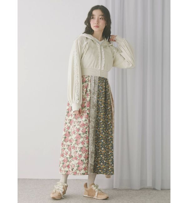 merry jenny「ベロアレースジップパーカー」|パーカー|