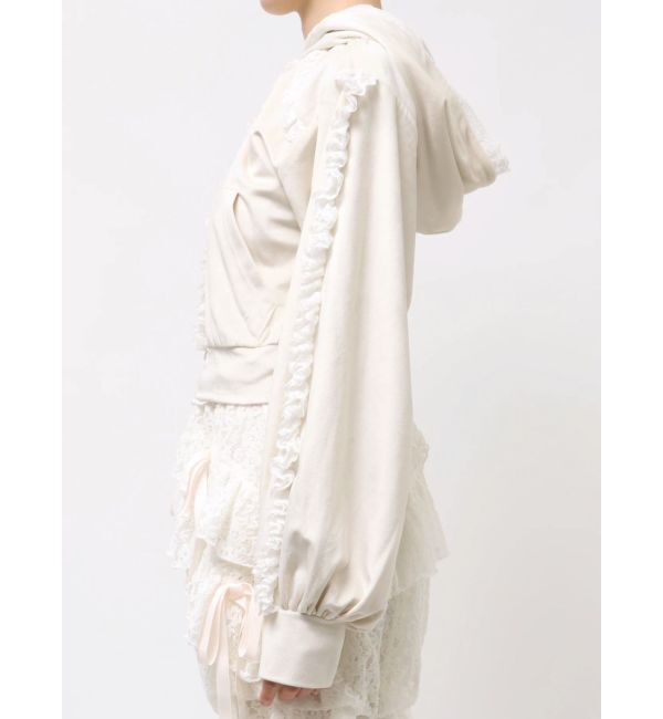 merry jenny「ベロアレースジップパーカー」|パーカー|