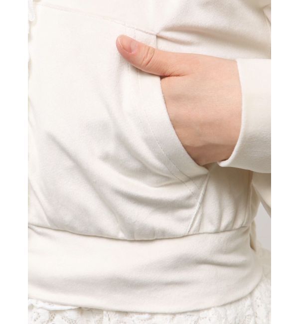 merry jenny「ベロアレースジップパーカー」|パーカー|