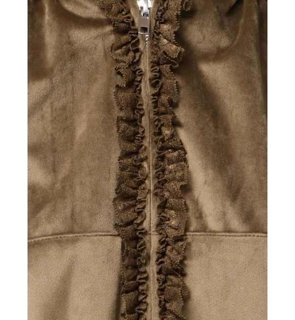 merry jenny「ベロアレースジップパーカー」|パーカー|