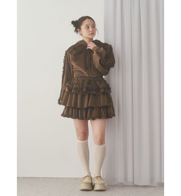 merry jenny「ベロアレースジップパーカー」|パーカー|