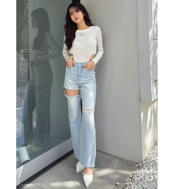 GYDA「Symmetry GYDAサイドオープントップス」|Tシャツ・カットソー|