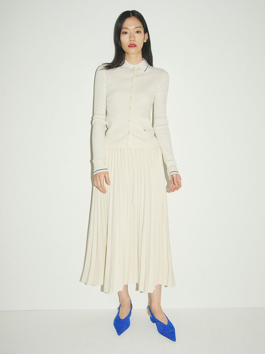 Mila Owen「ポロ衿リブニットカーディガン」|カーディガン|