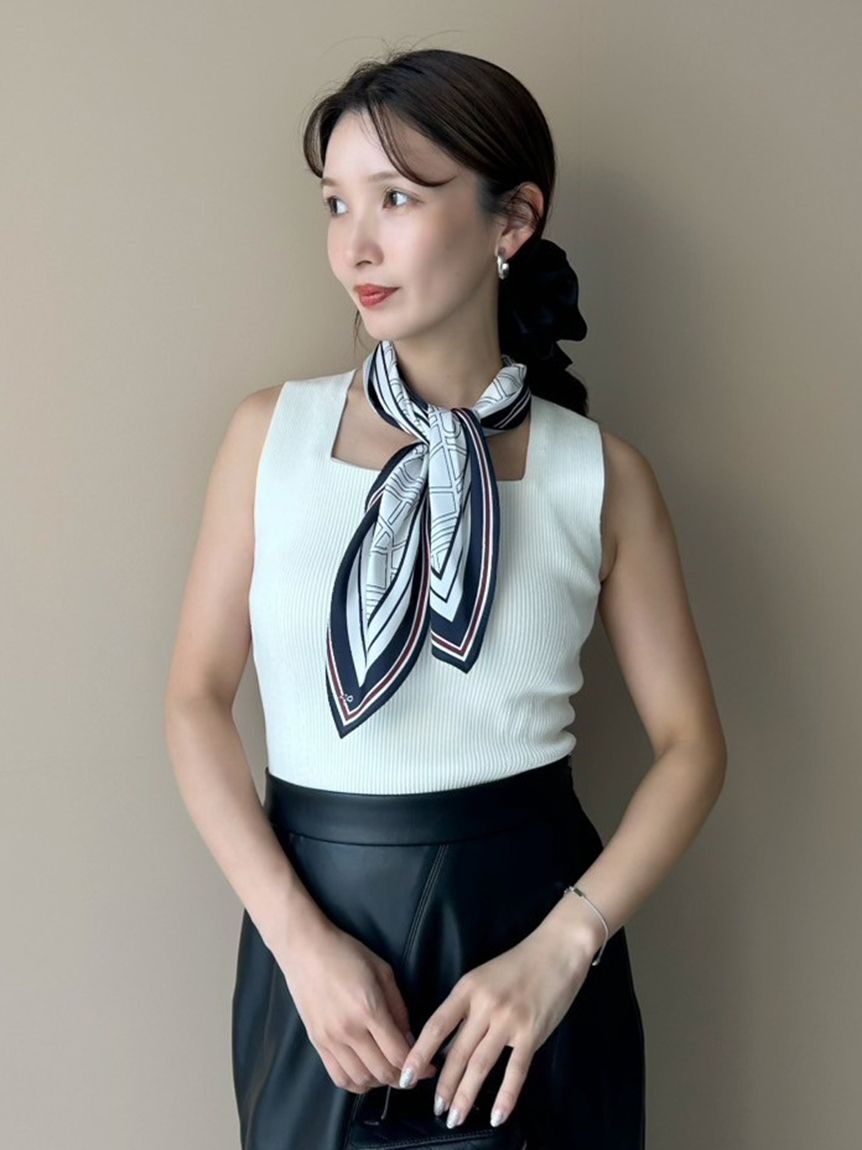 FRAY I.D「スカーフコンビリブニットプルオーバー」|ニット・セーター|IVR