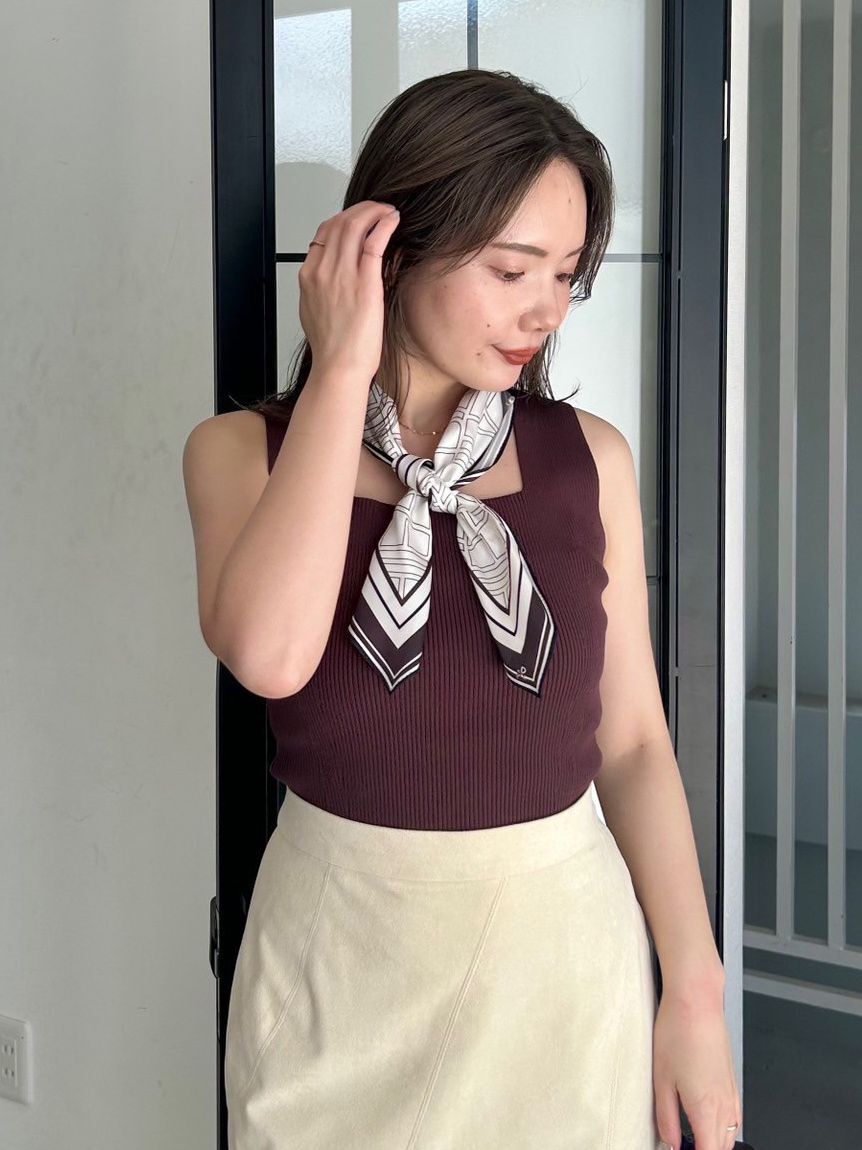 FRAY I.D「スカーフコンビリブニットプルオーバー」|ニット・セーター|