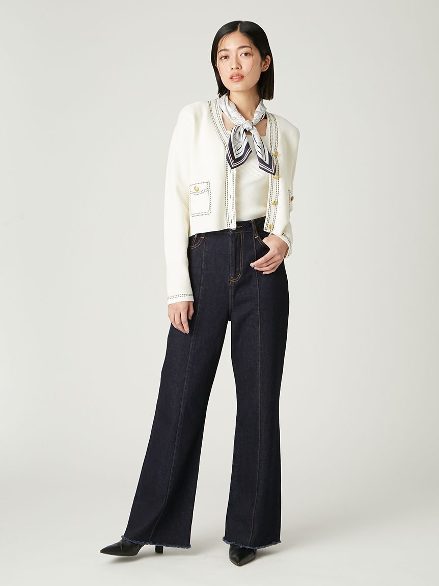 FRAY I.D「スカーフコンビリブニットプルオーバー」|ニット・セーター|