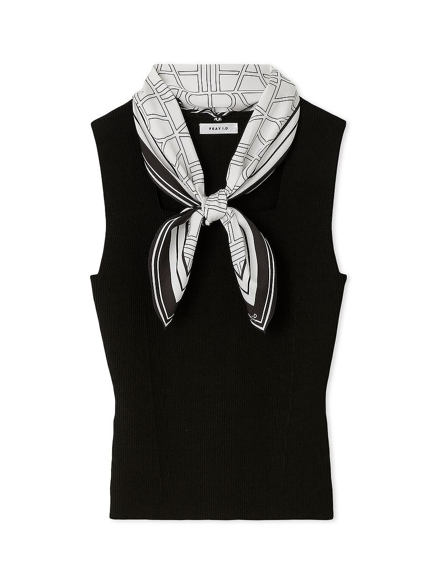 FRAY I.D「スカーフコンビリブニットプルオーバー」|ニット・セーター|