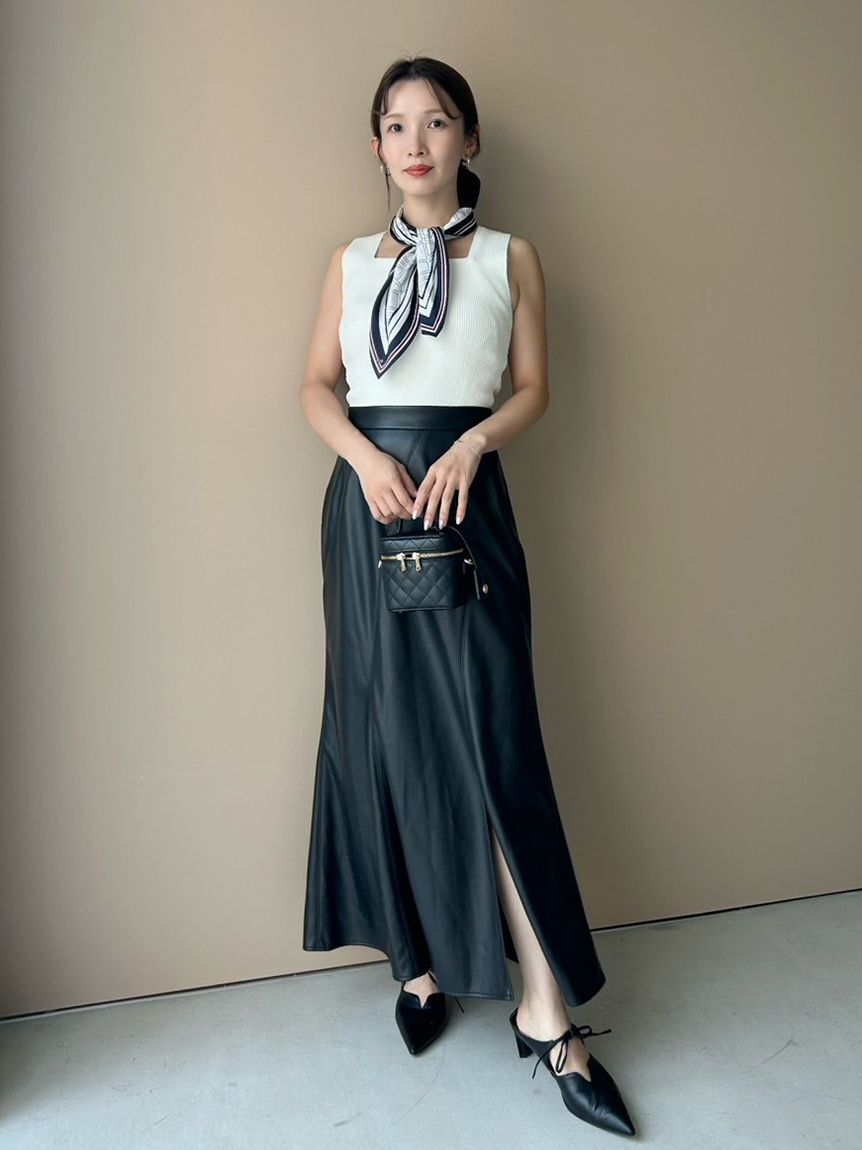 FRAY I.D「スカーフコンビリブニットプルオーバー」|ニット・セーター|