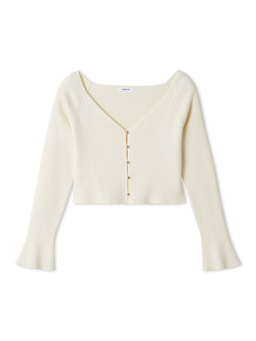 FRAY I.D「クロップドリブニットカーディガン」|カーディガン|