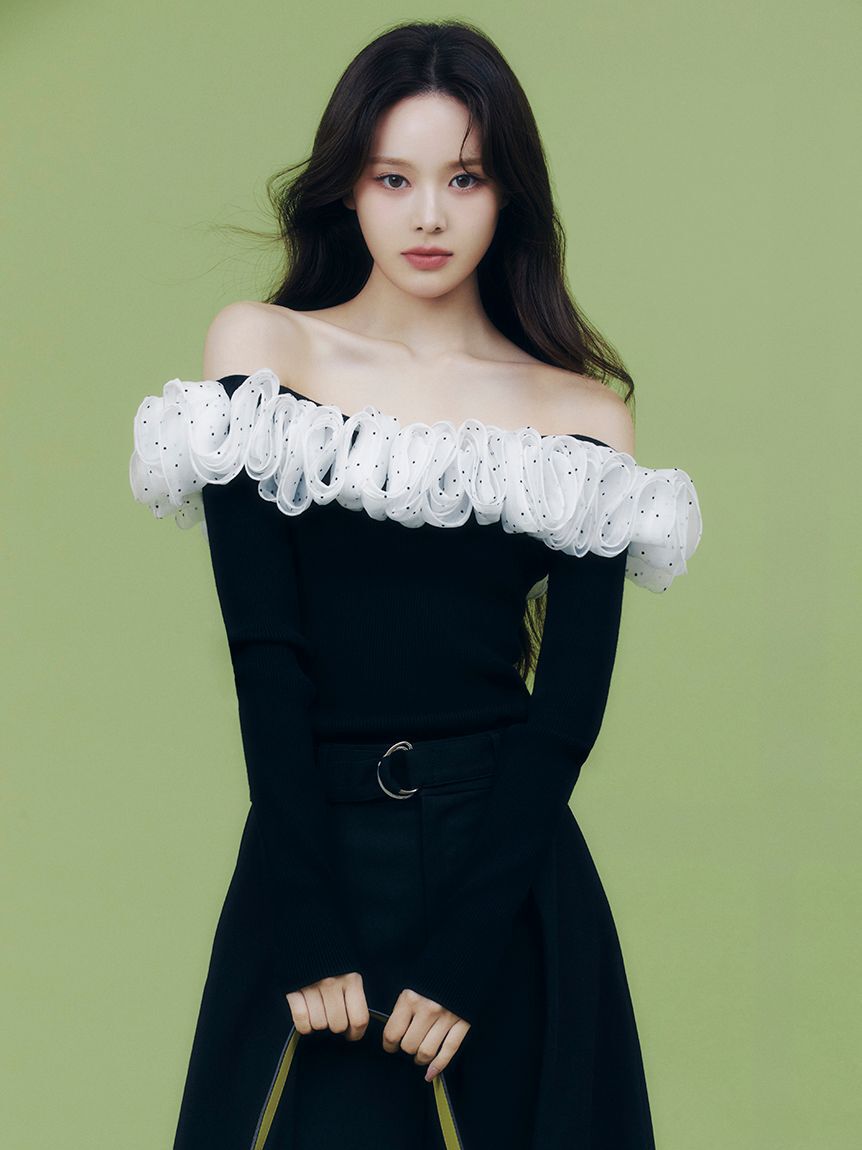 FRAY I.D「フリルコンビオフショルダーリブニット」|ニット・セーター|