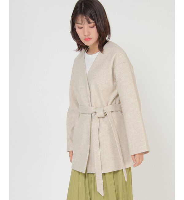 ikka「TRベルト付きミドルコート」|その他|オフホワイト