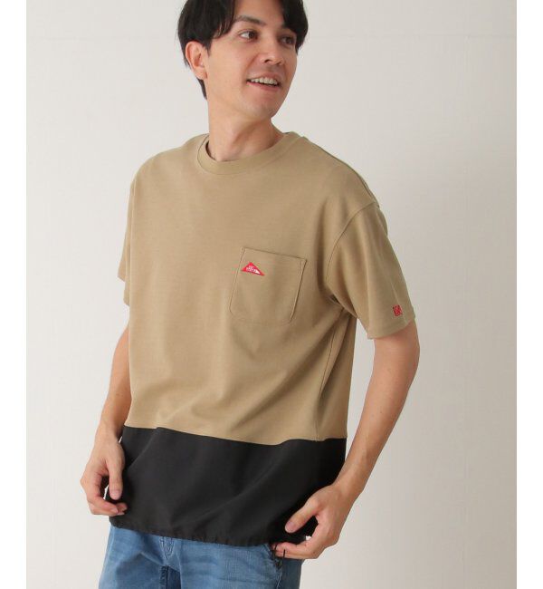 ikka「URBAN NATURE LIFE アーバンネイチャーライフ バイカラードロストTシャツ」|Tシャツ・カットソー|ベージュ